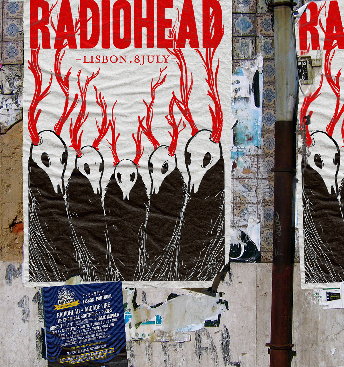 Radiohead poster concert nos alive nos alive 2016 optimus alive head-jam
