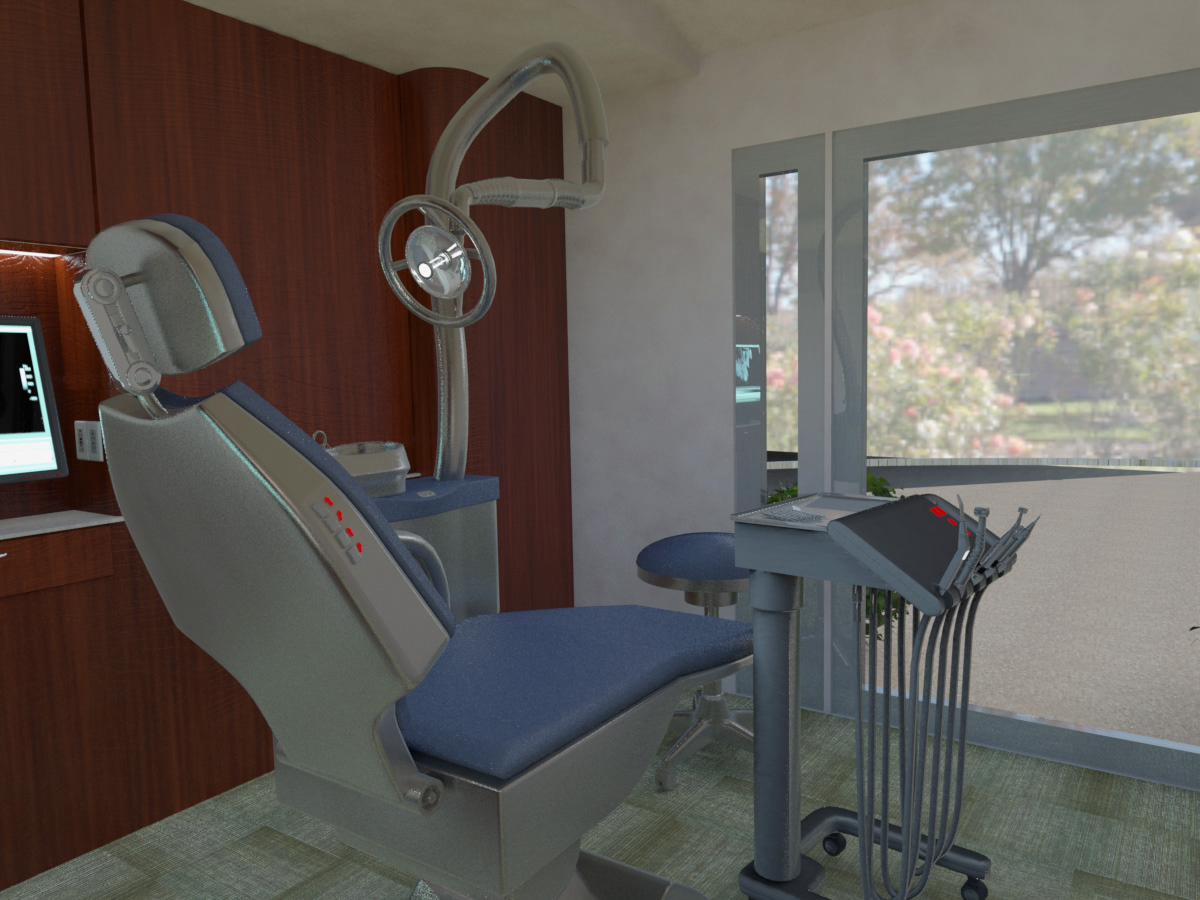 rendering dentist Interior architectural illustration