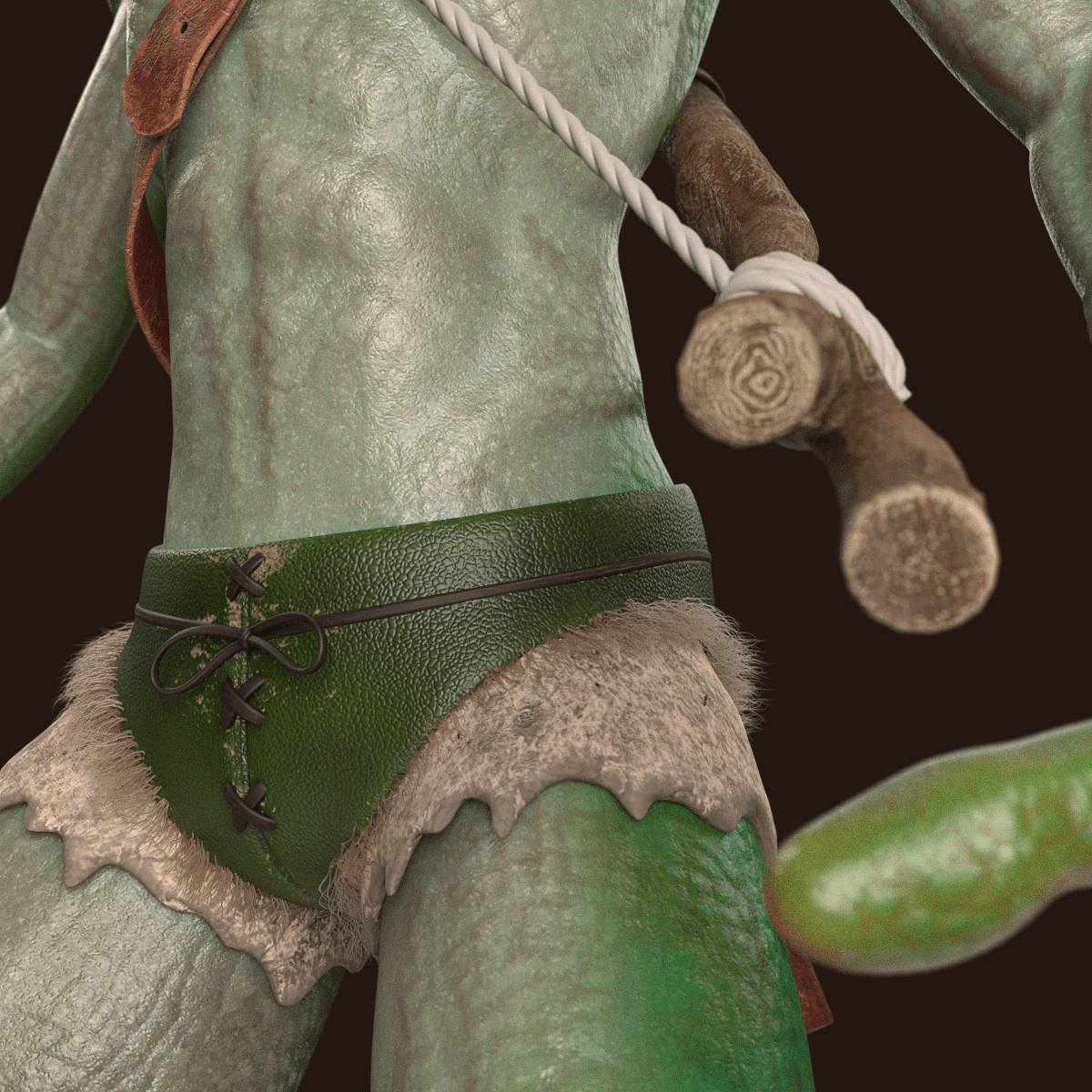 3D archer blender CGI Character design  frog jungle mutant sculpting  texturing