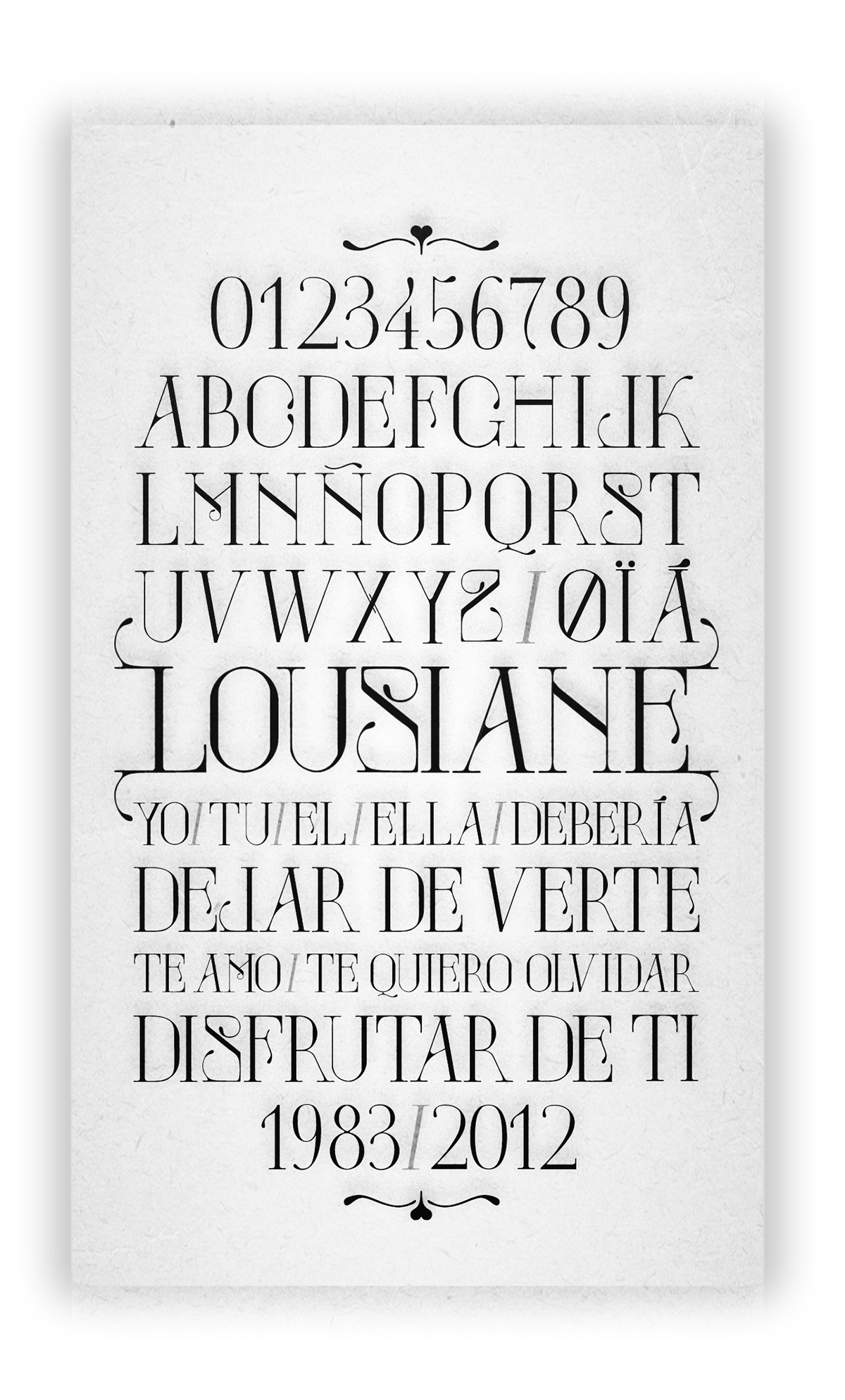 lousiane tipo letras art nouveau especimen decorativo florones Free font free font type