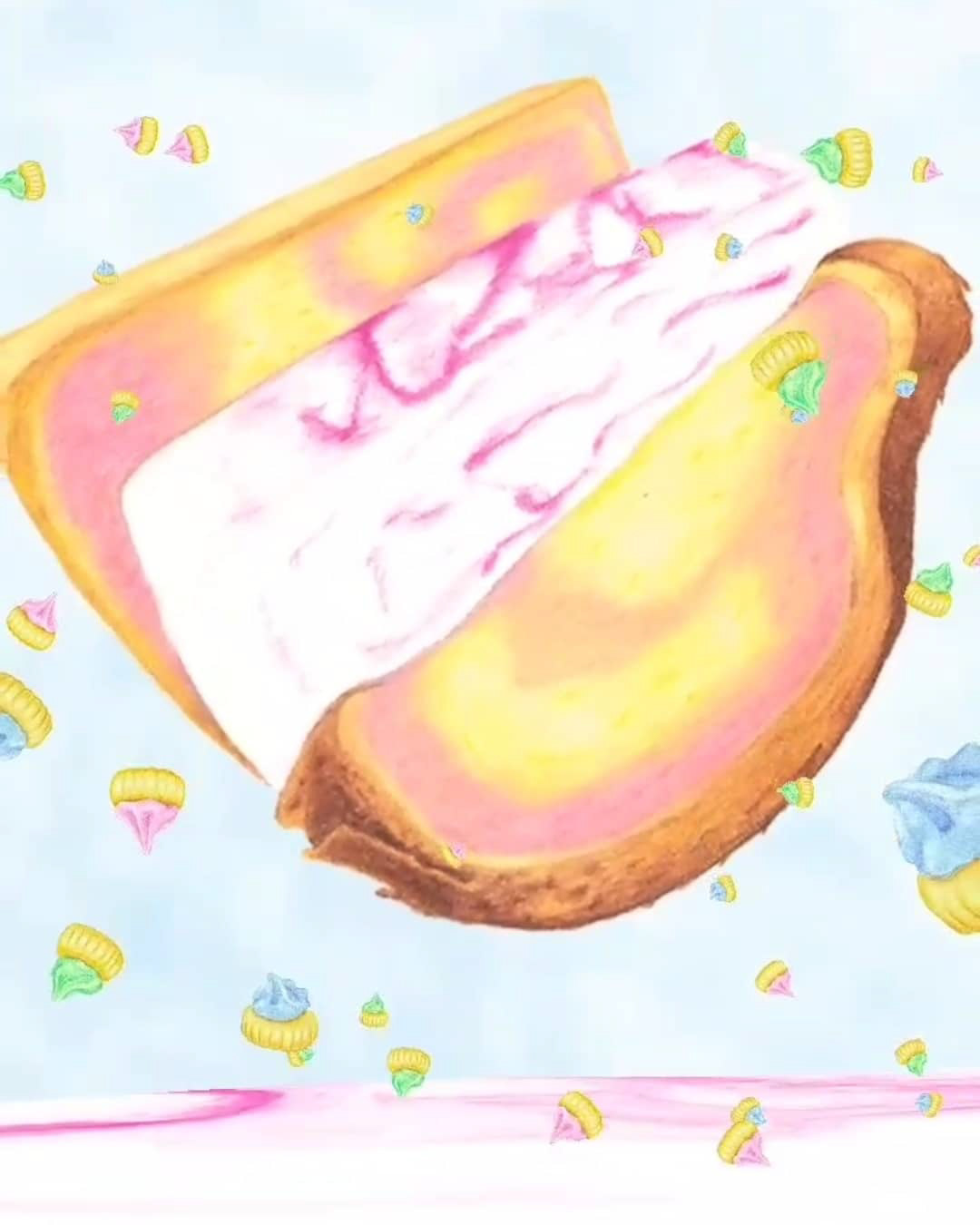 screenshot of illustration ice cream sandwich augmented reality instagram filer dessert wonderland