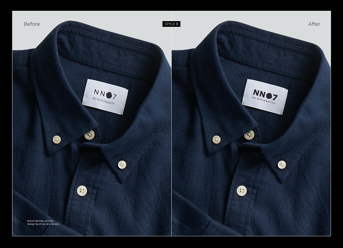 Collar label design for no nationality clothes brand