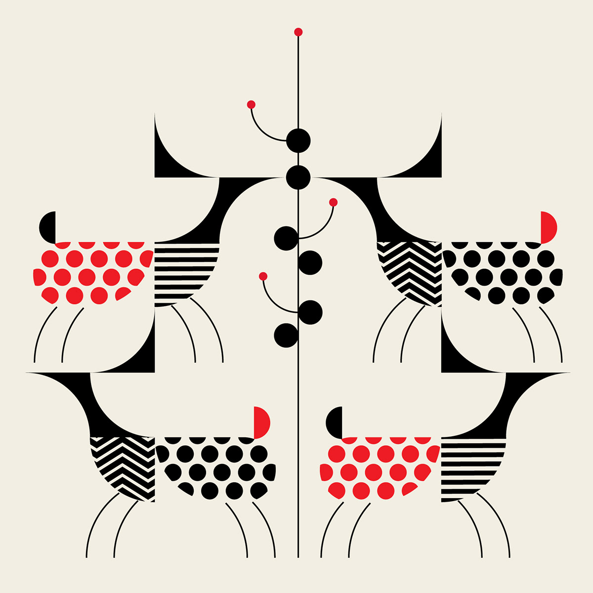 ILLUSTRATION  animals Drawing  pattern minimalist geometric art design abstractart