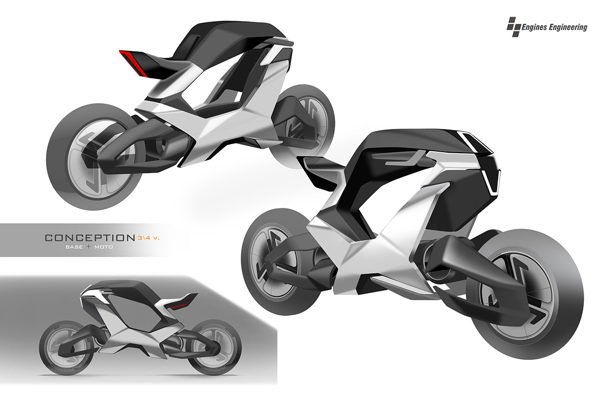 automotive   Bike concept design electric motorcycle Scooter sketch Vehicle moto
