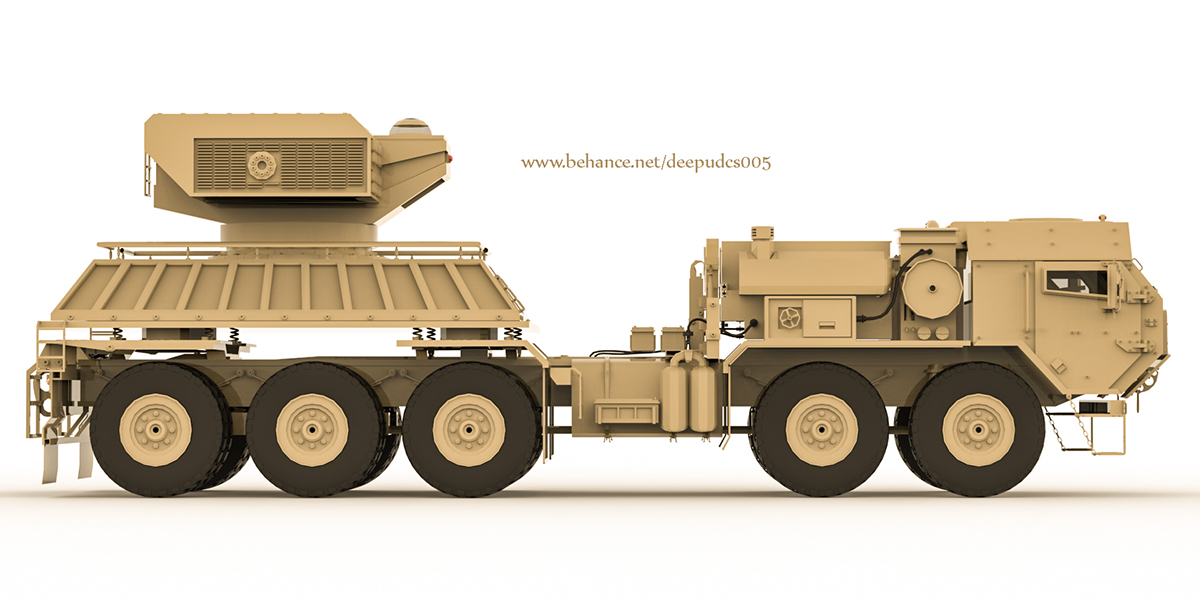3Dmaya keyshot Military Truck concept weapon carrier low poly model camouflage