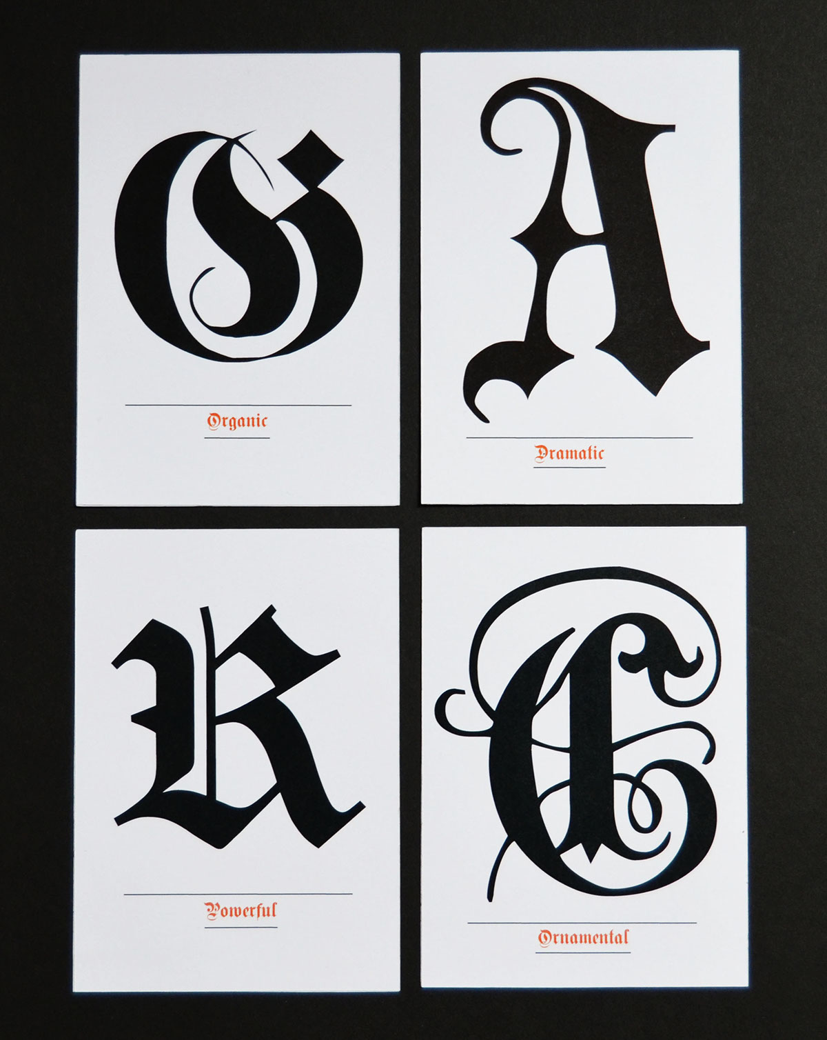 Blackletter editorial exhibition promotion