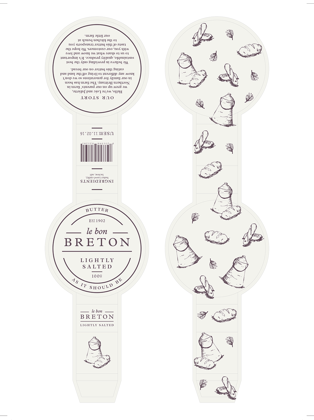 butter French design package identity