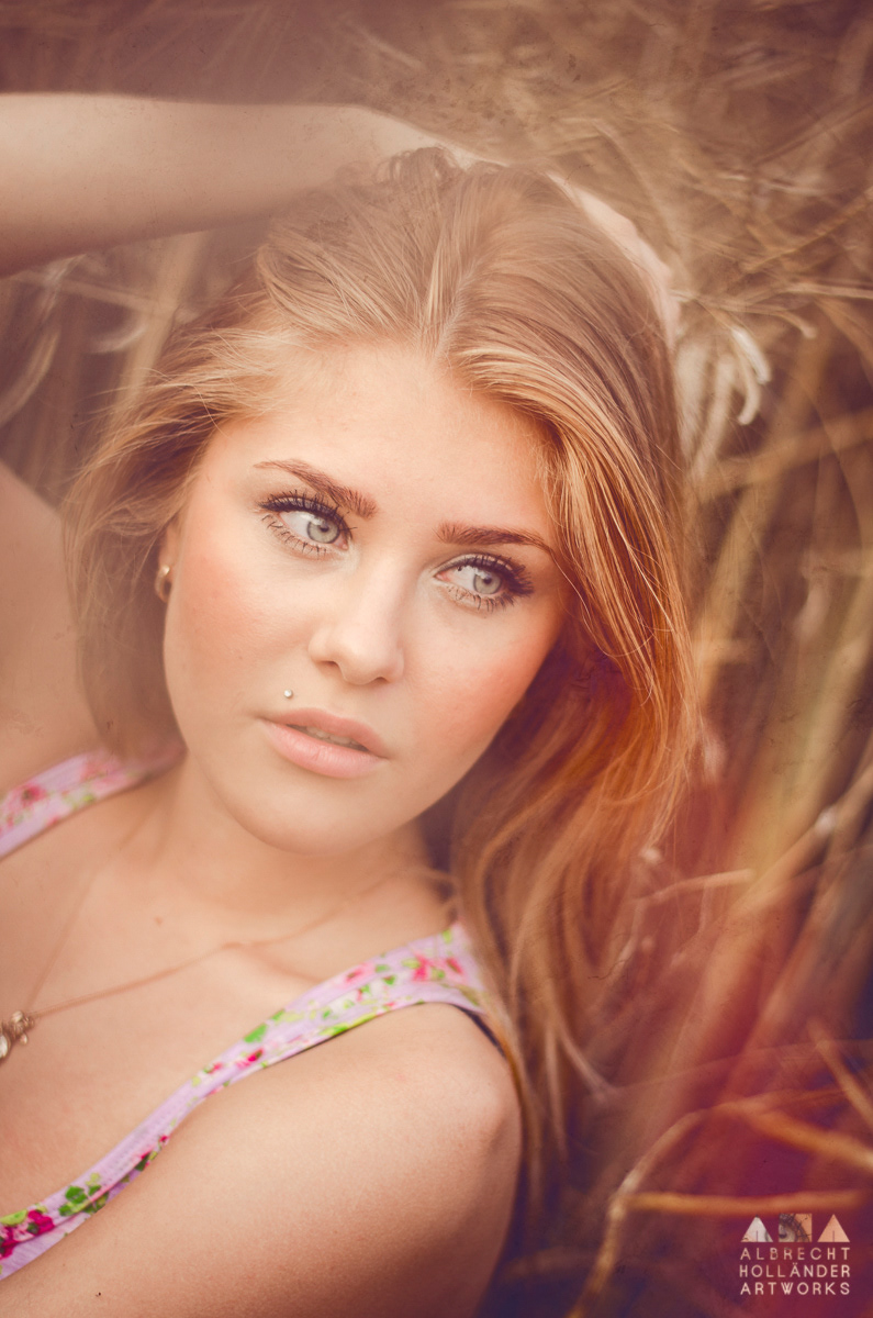 model kristina russian vinatge sunset rape field blond Flowers light leak photoshopping