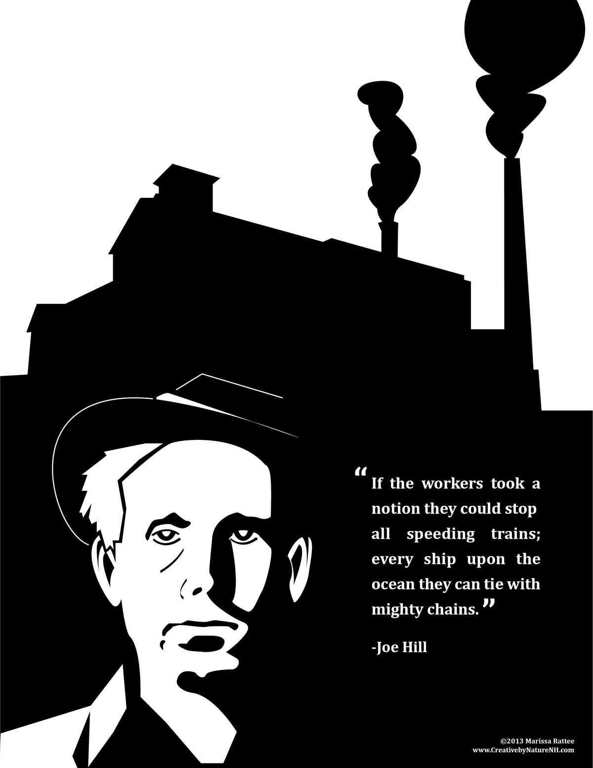 Joe Hill vector art poster quote Famous people labor movement