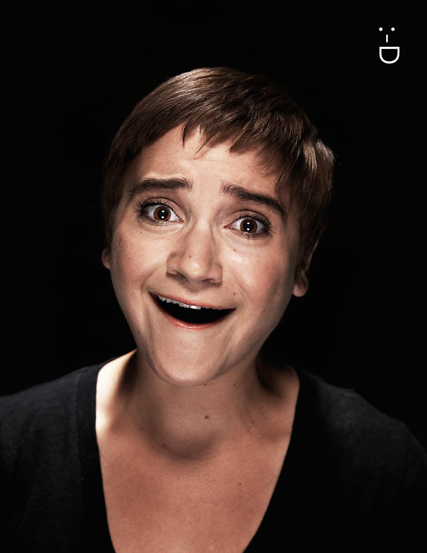 Emoticon portrait face faces funny lighting black humor series