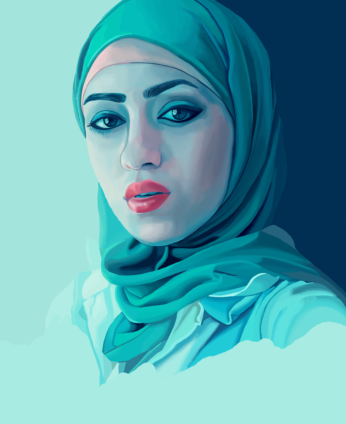 digital painting egyptian girl faces Airbrushing