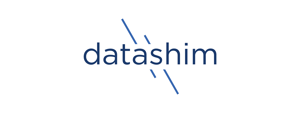 blue clean Data Logotype minimal navy open source sans serif SHIM Technology