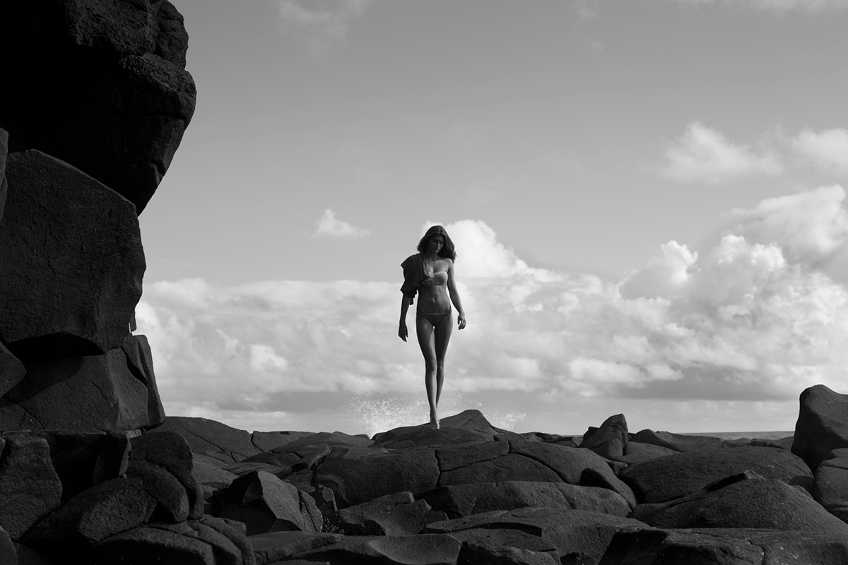 Kauai adamguy bikini rocks Ocean HAWAII Surf Sun beach
