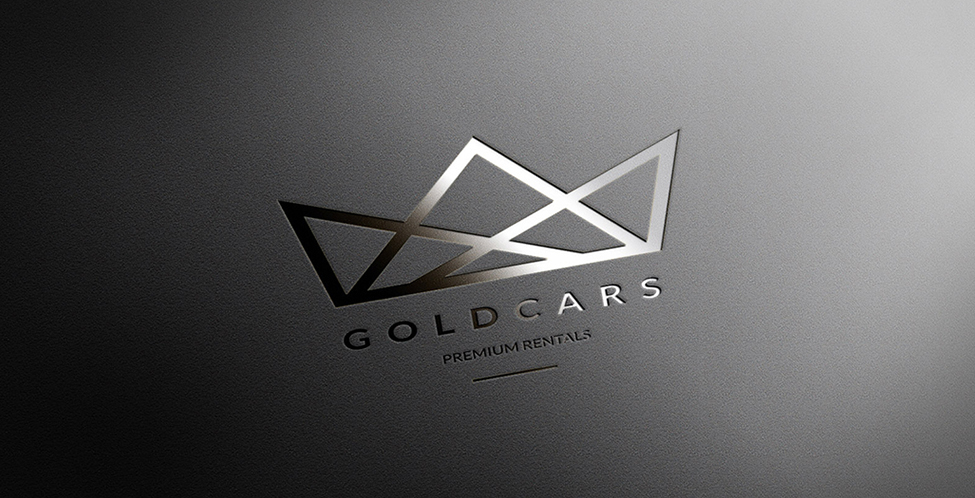 car rental premium executive gold identity crown logo