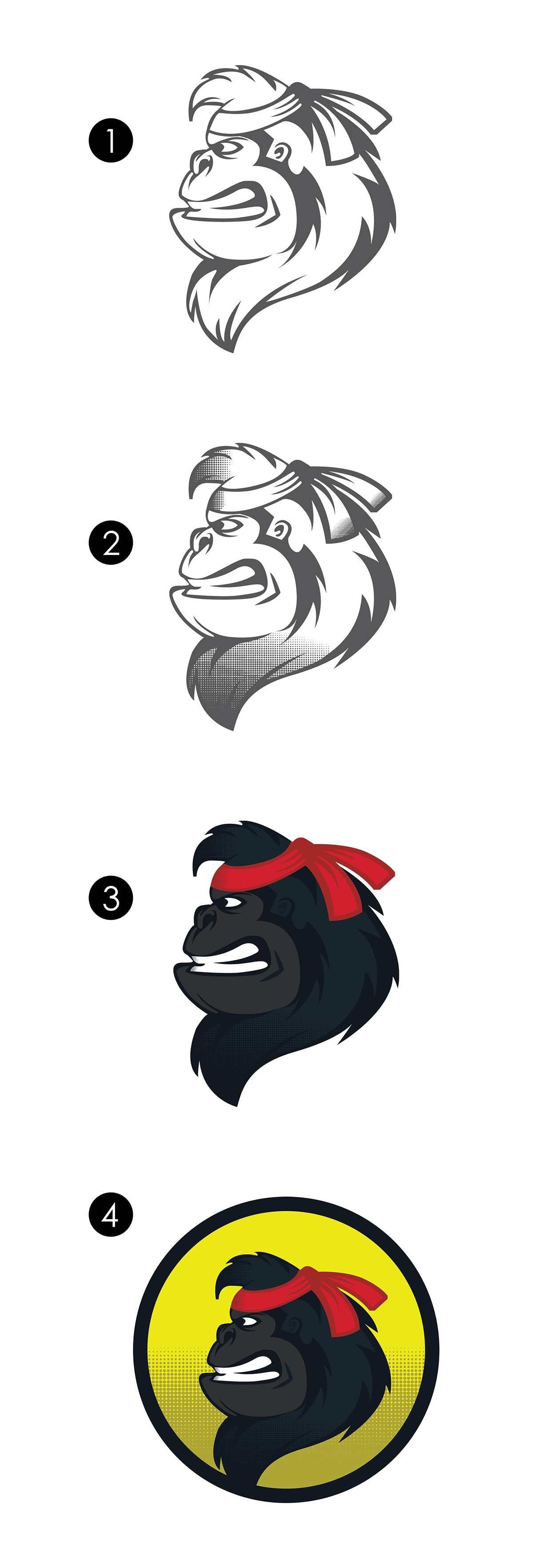 Mascot logo gorilla High School animal