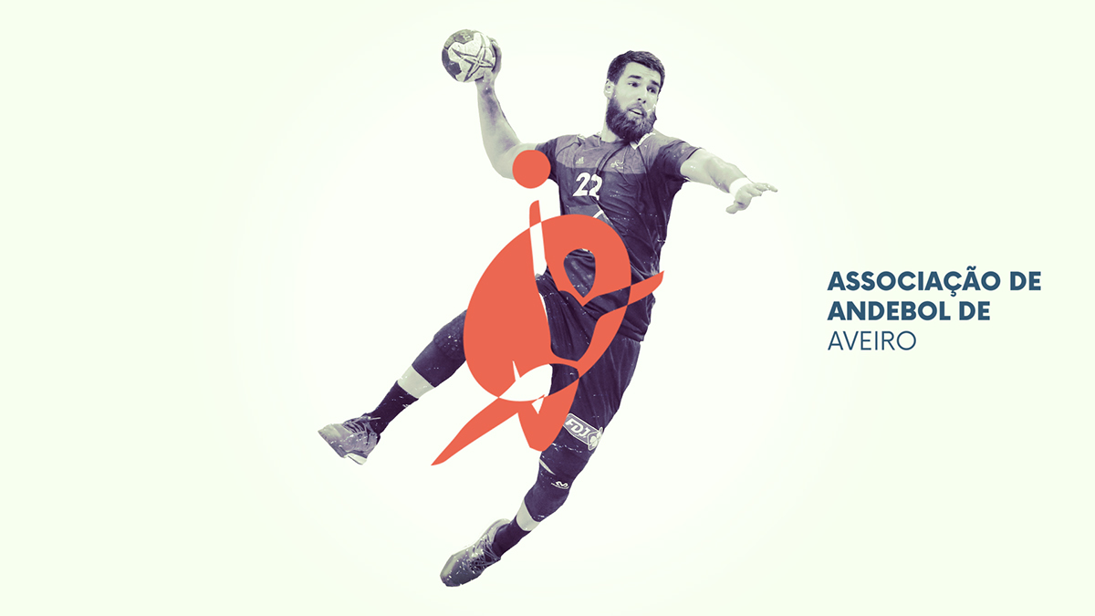 handball Andebol sport Desporto brand branding  logo Logotype gradient Ocean