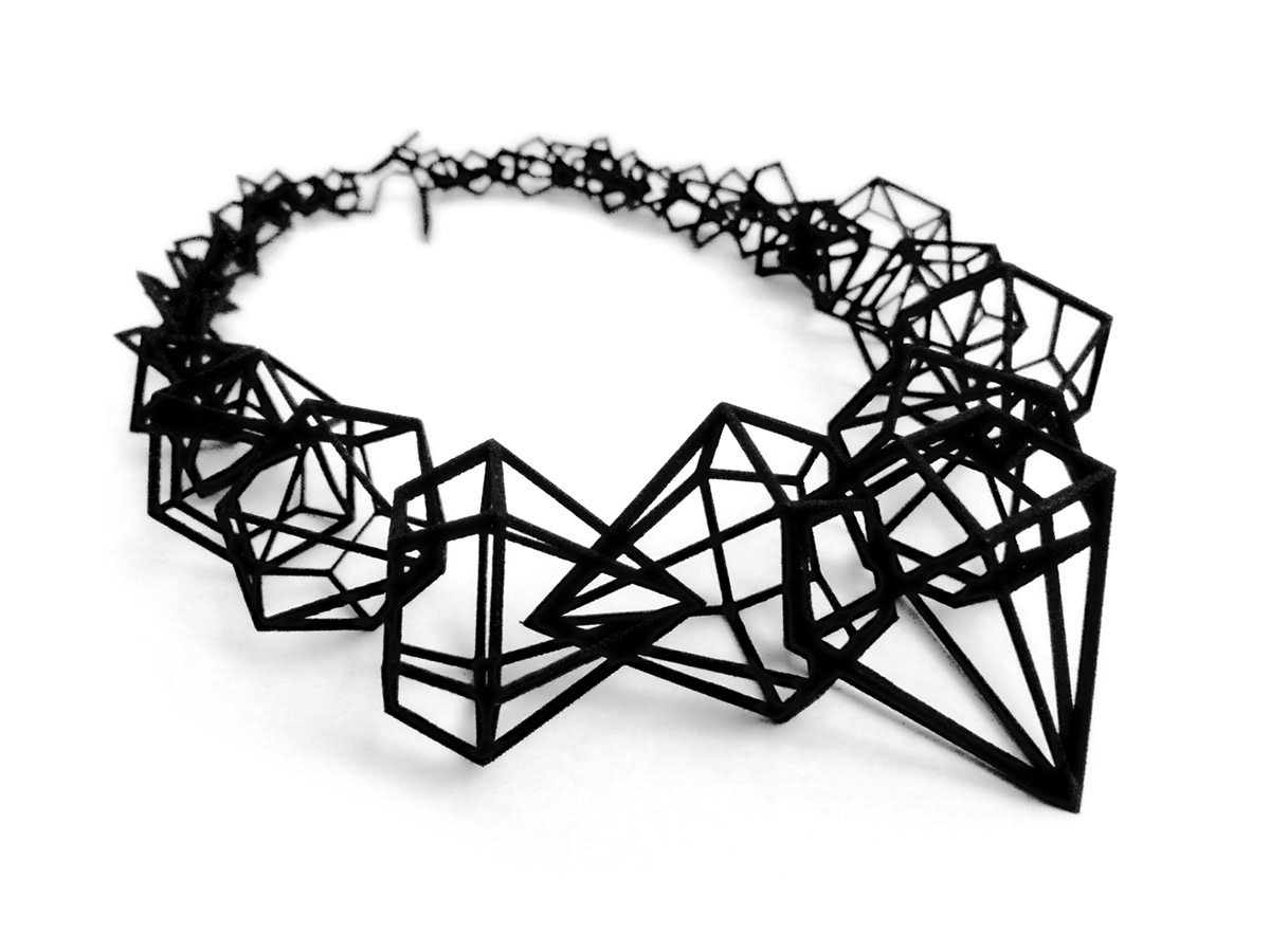 Necklace jewel jewelry diamond  setero stereolithographie stereolithografy 3d printing 3D Printing gerald dejean Paris france polyamide stereodiamond