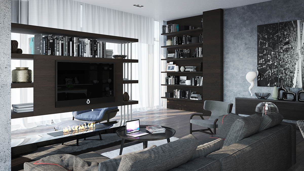 living room 3ds max corona