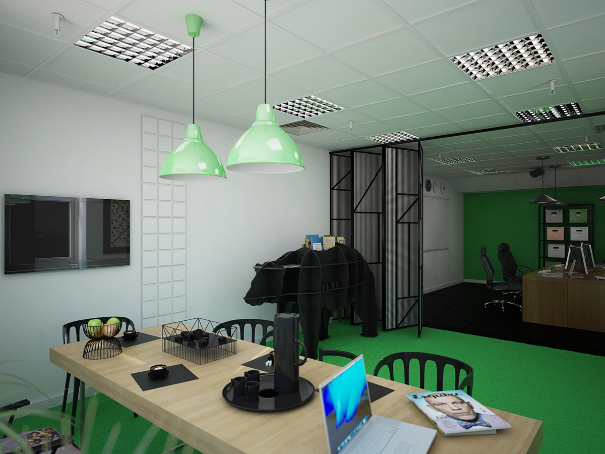 fajnodesign  design Interior Brest belarus weavora Office 3D photoshop