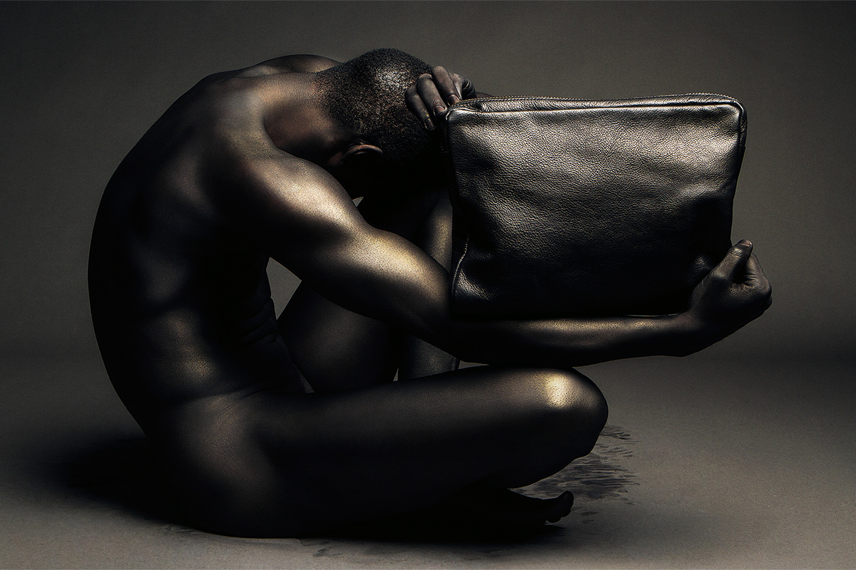 male men body sculpture bag makeup