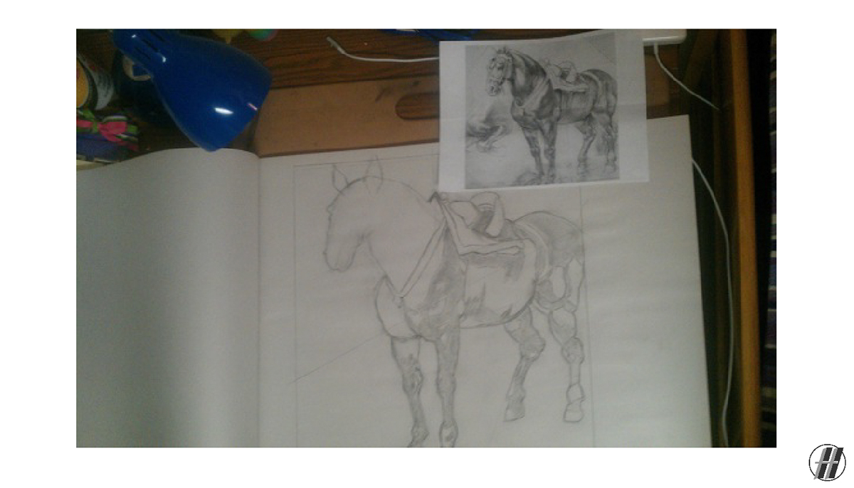 Peter Paul Rubens charocal Horse Study horse study vine charcoal copy Master