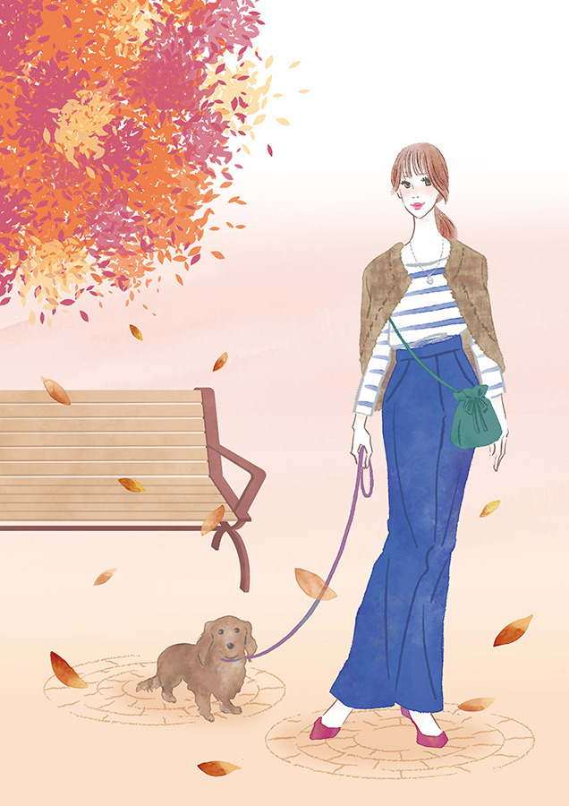 animal autumn cartoon Digital Art  dog fashion illustration Fashion illustrator ILLUSTRATION  Illustrator