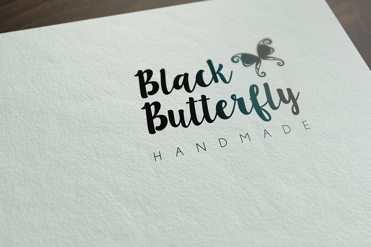 Black Butterfly Logotipo design grafico marca bijutaria artesanal