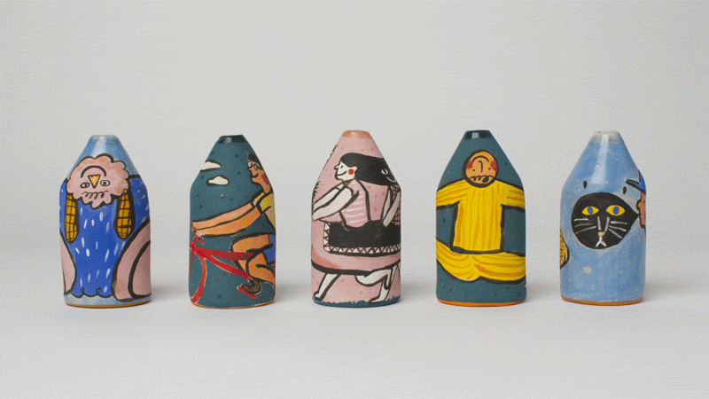 ceramics  Exhibition  genie creature stop-motion sculpture mini pencil Vase