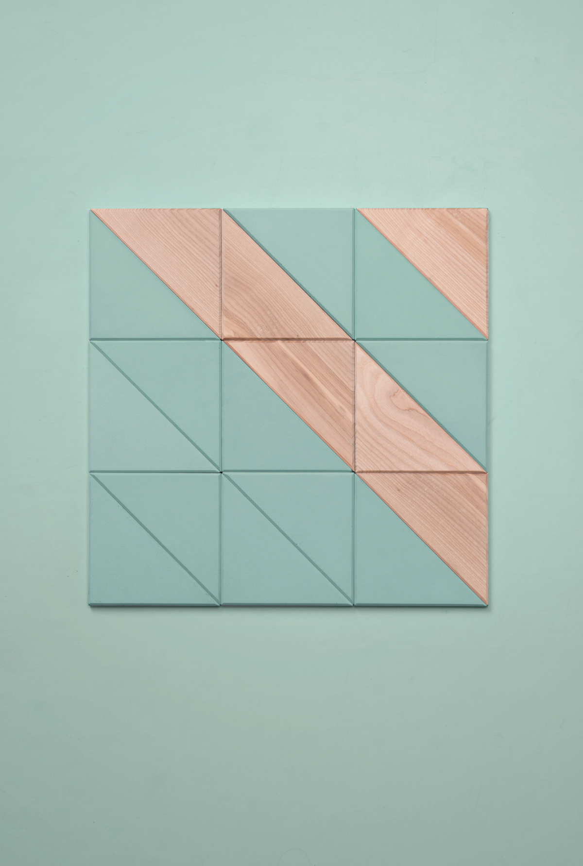 tile concrete wood LOFT minimalist fild design wall FLOOR triangle delata color mint pink grey