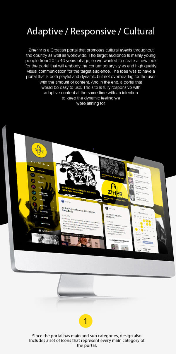 Web Croatia New York Zagreb UI logo identity portal art interactive yellow Adaptive icons grid color