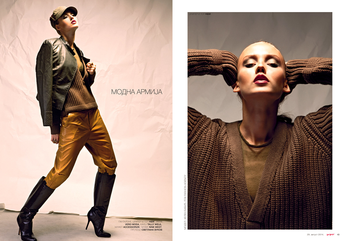 styling  make-up hair magazine Serbia print model studio lighting