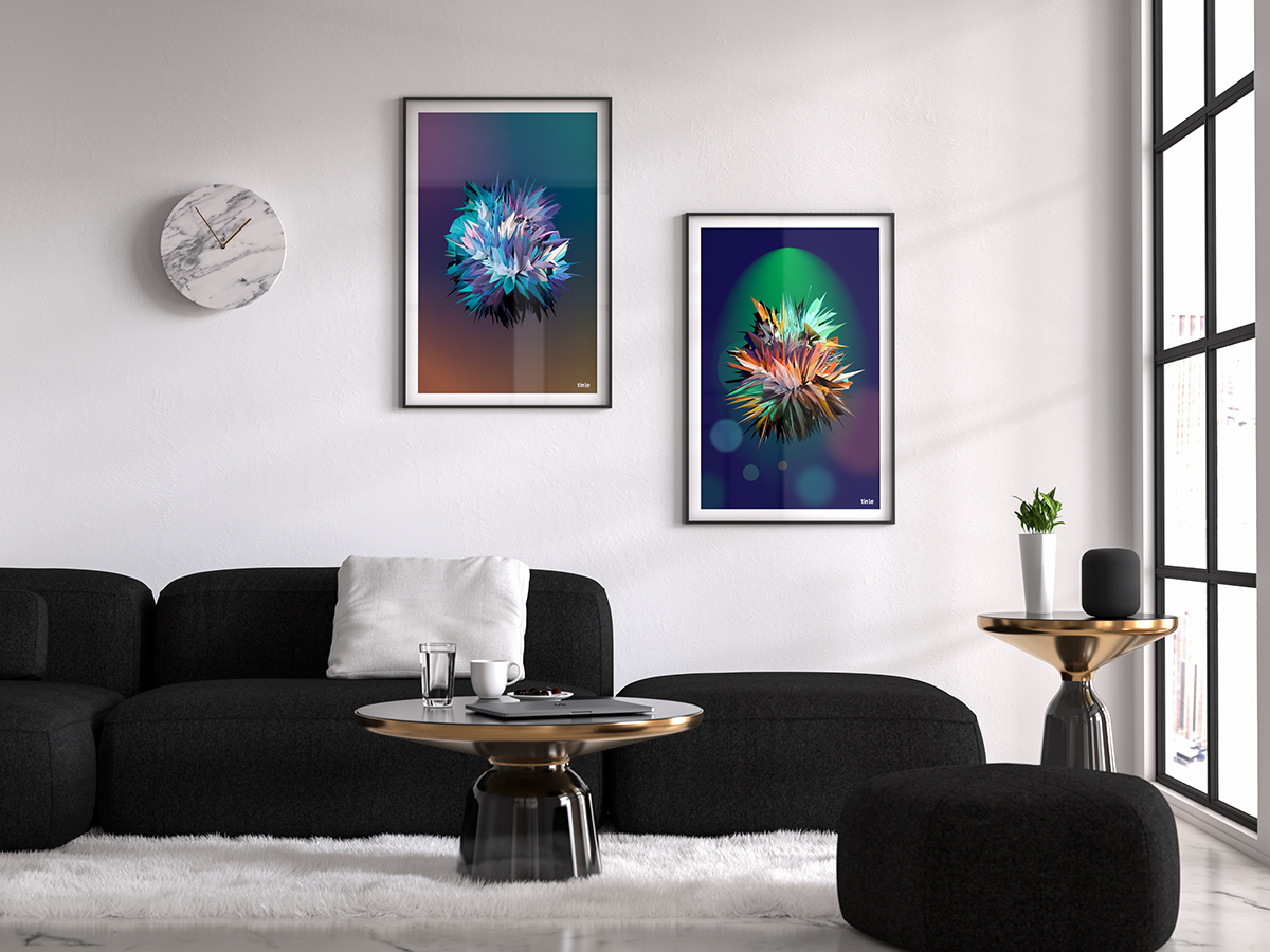 Adobe Portfolio Abstracts posters Renders cinema4d living room Rhino