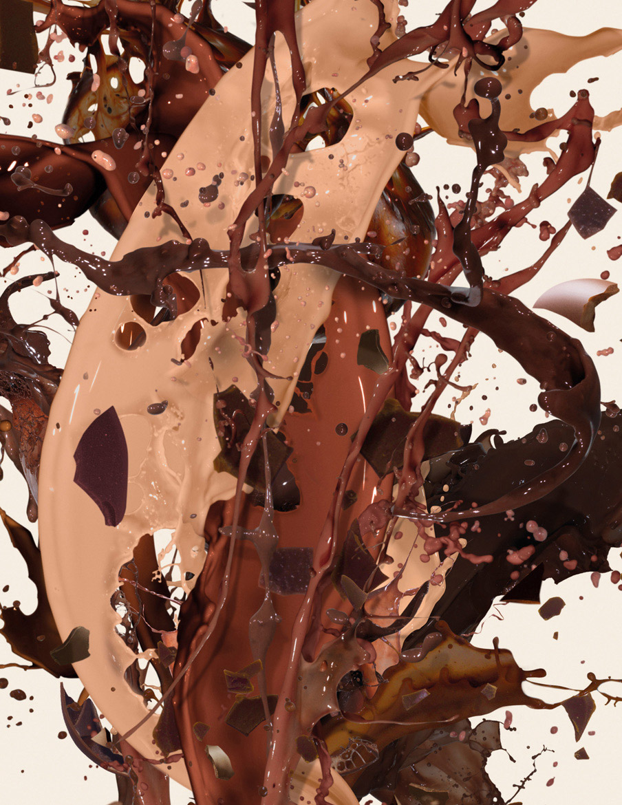 magnum art ice cream explotion Fruit chocolate orange Liquid explotion art