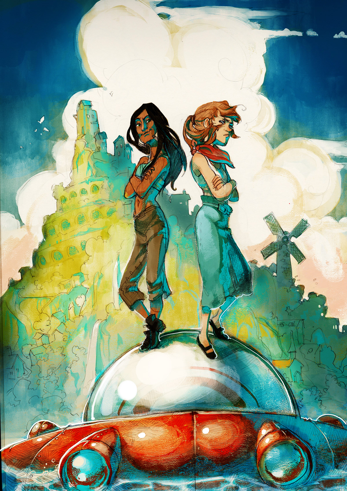 Graphic Novel book cover cover submarine Island aquatic comic Comic Book digital