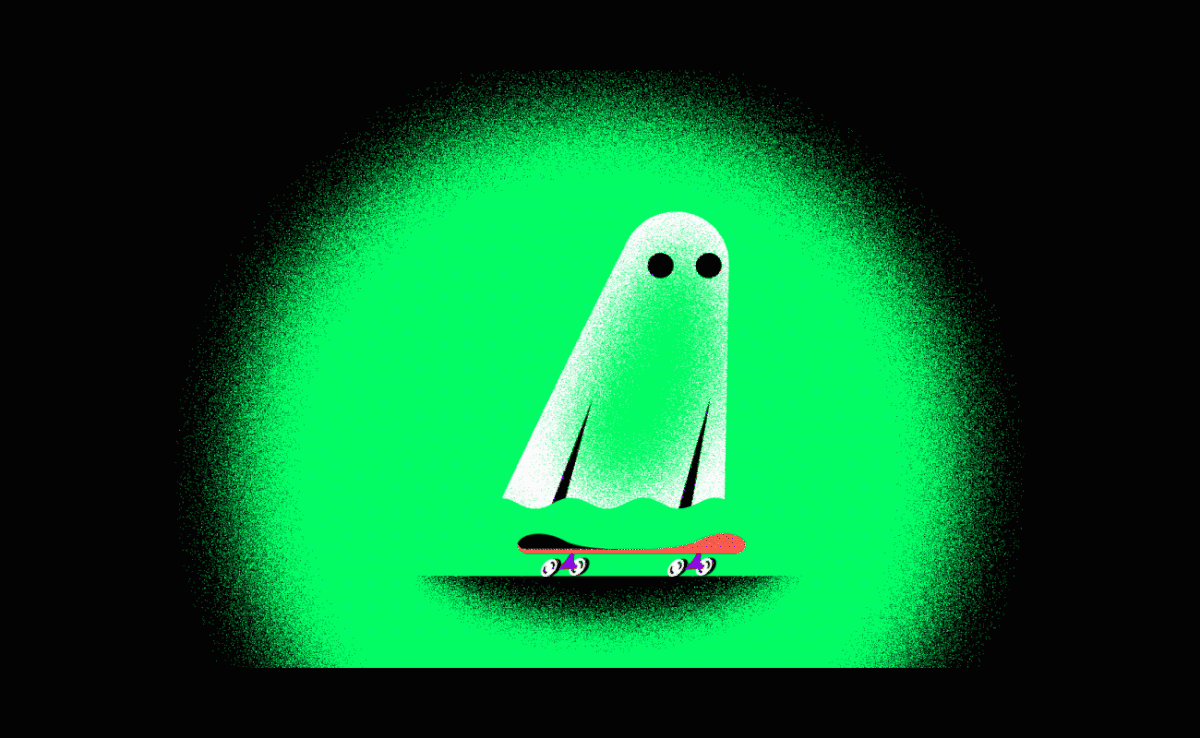 ghost gif Halloween happyhalloween horror skateboard skateboarding thriller TrickorTreat trickrtreat
