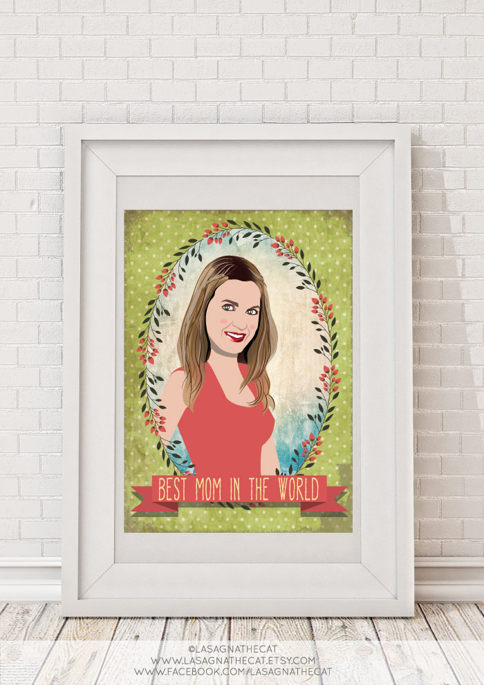 Art & Collectibles Drawing & illustration digital custom portrait custom gift portrait from photo digital portrait valentine's gift mother's day gift wife mom aunt portrait bridal shower gift her birthday gift mom to be
