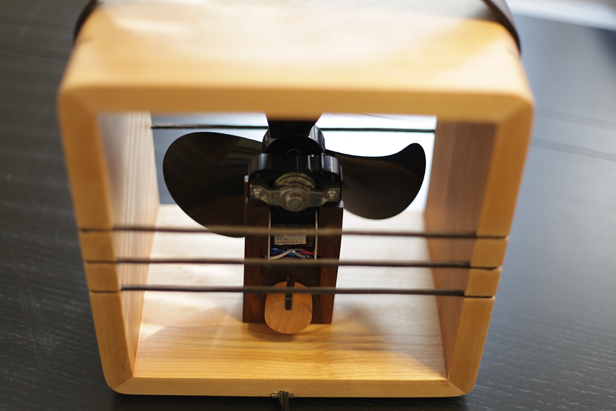wood fan wooden desk fan leather Retro modern