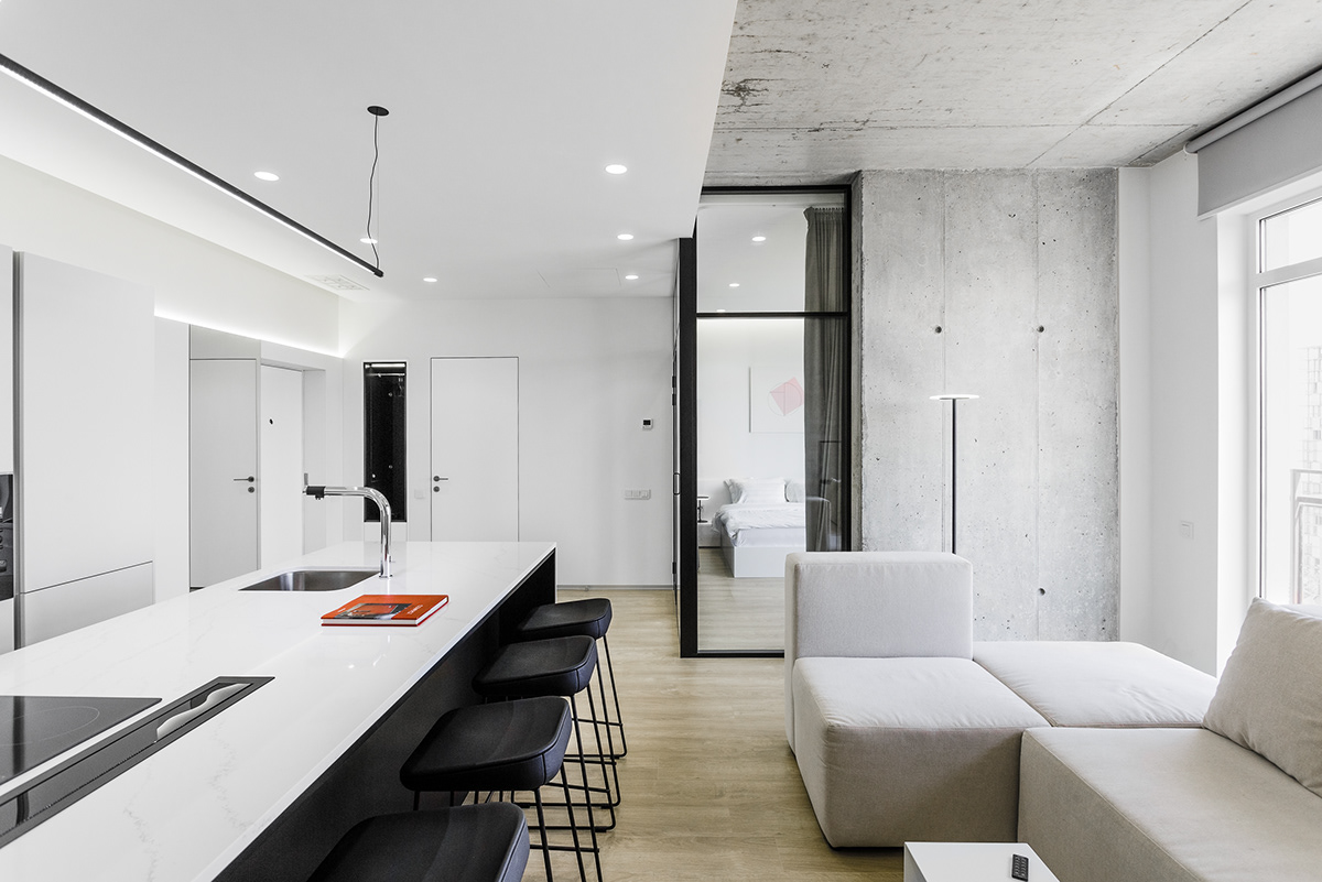 Interior design architecture photo White Minimalism modern contemporary apartment M3Architects