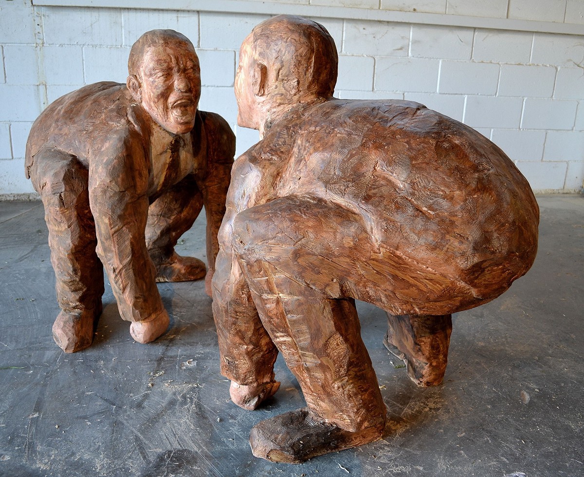 wood carving sculpture art contemporary installation