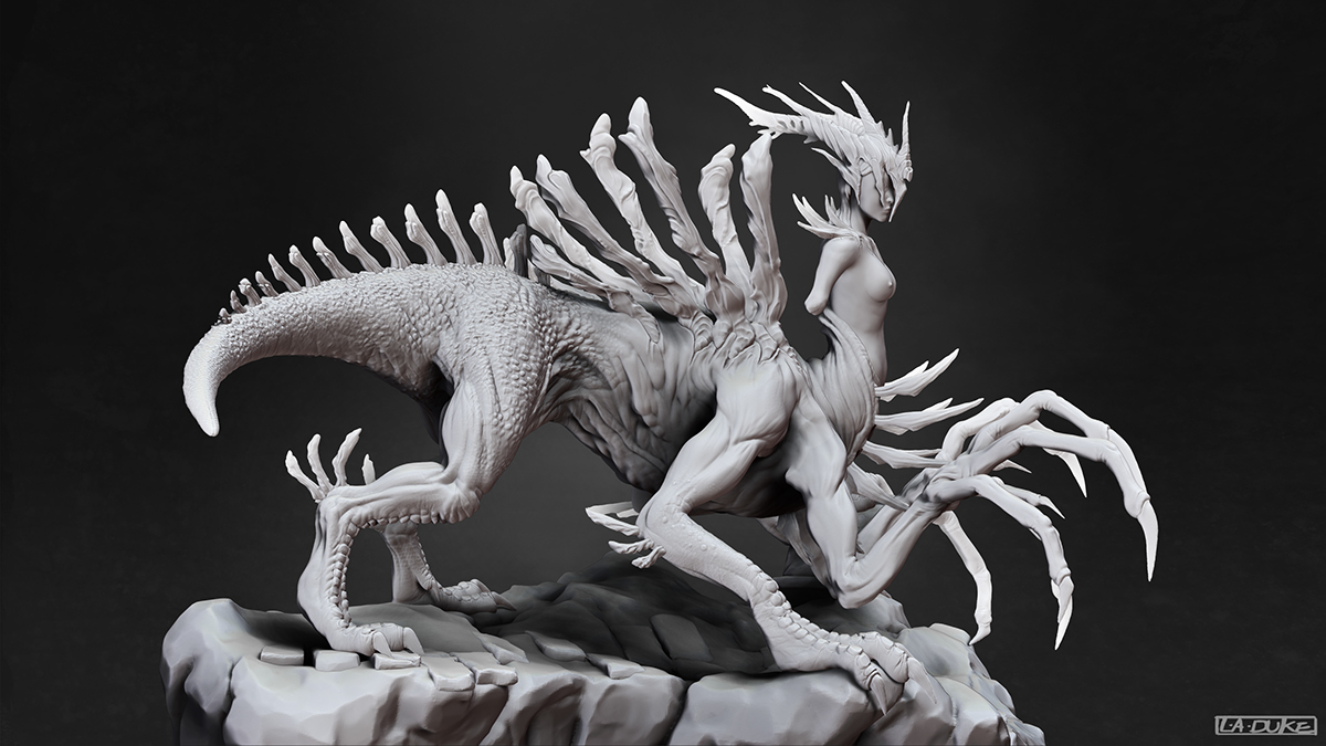 forgotten Abyss TheLaurelTree dark souls Character boss monster hybrid demon Manus 3D model Zbrush