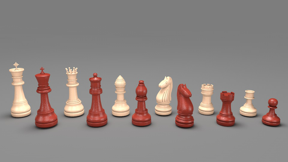3D  Modeling rendering lighting 3D model still life chess