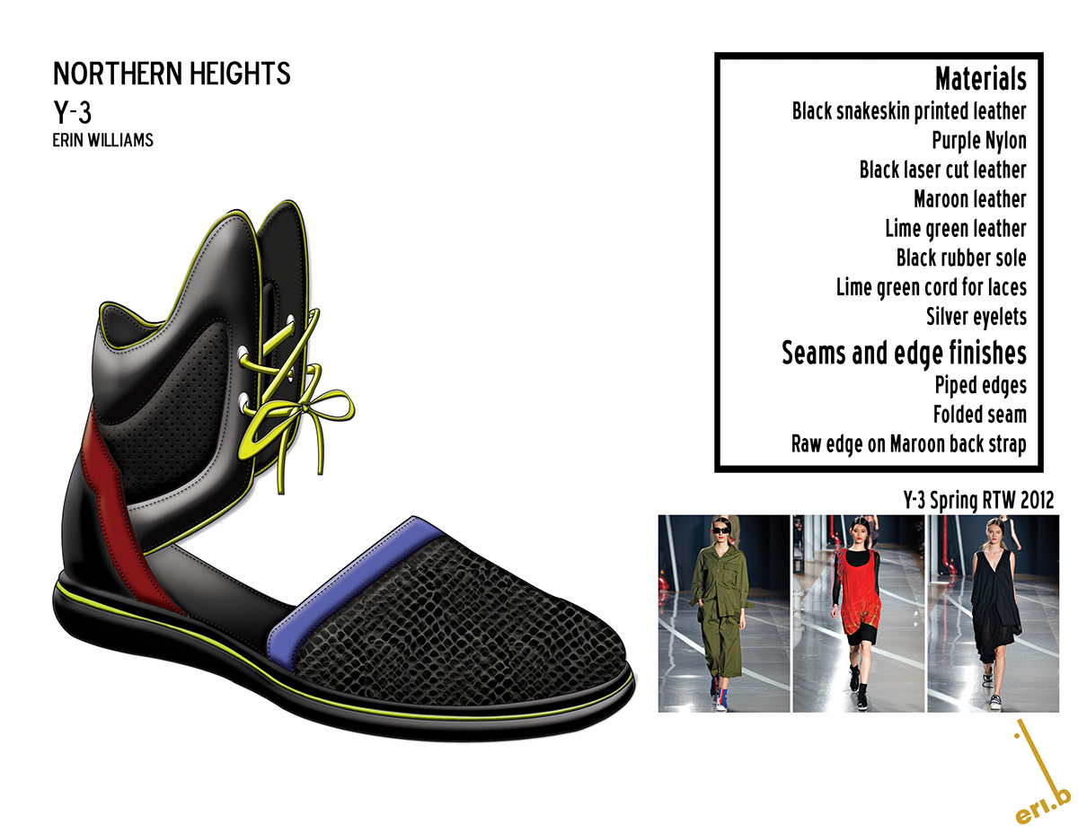 Erin Williams SCAD Y-3 footwear accessory design