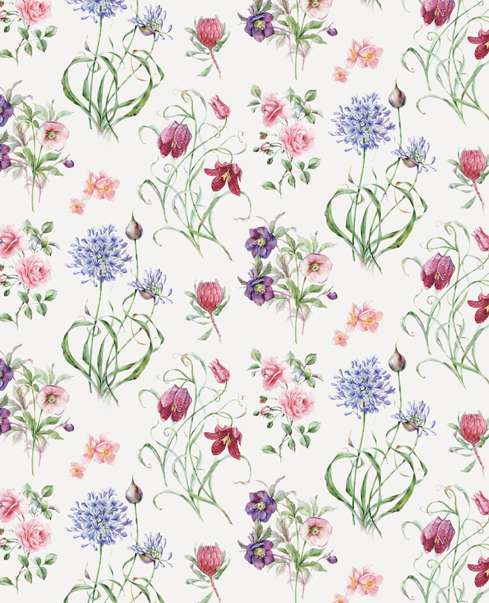 watercolor watercolour textile wallpaper botanical botany flower aquarelle bridal pattern rose vintage floral
