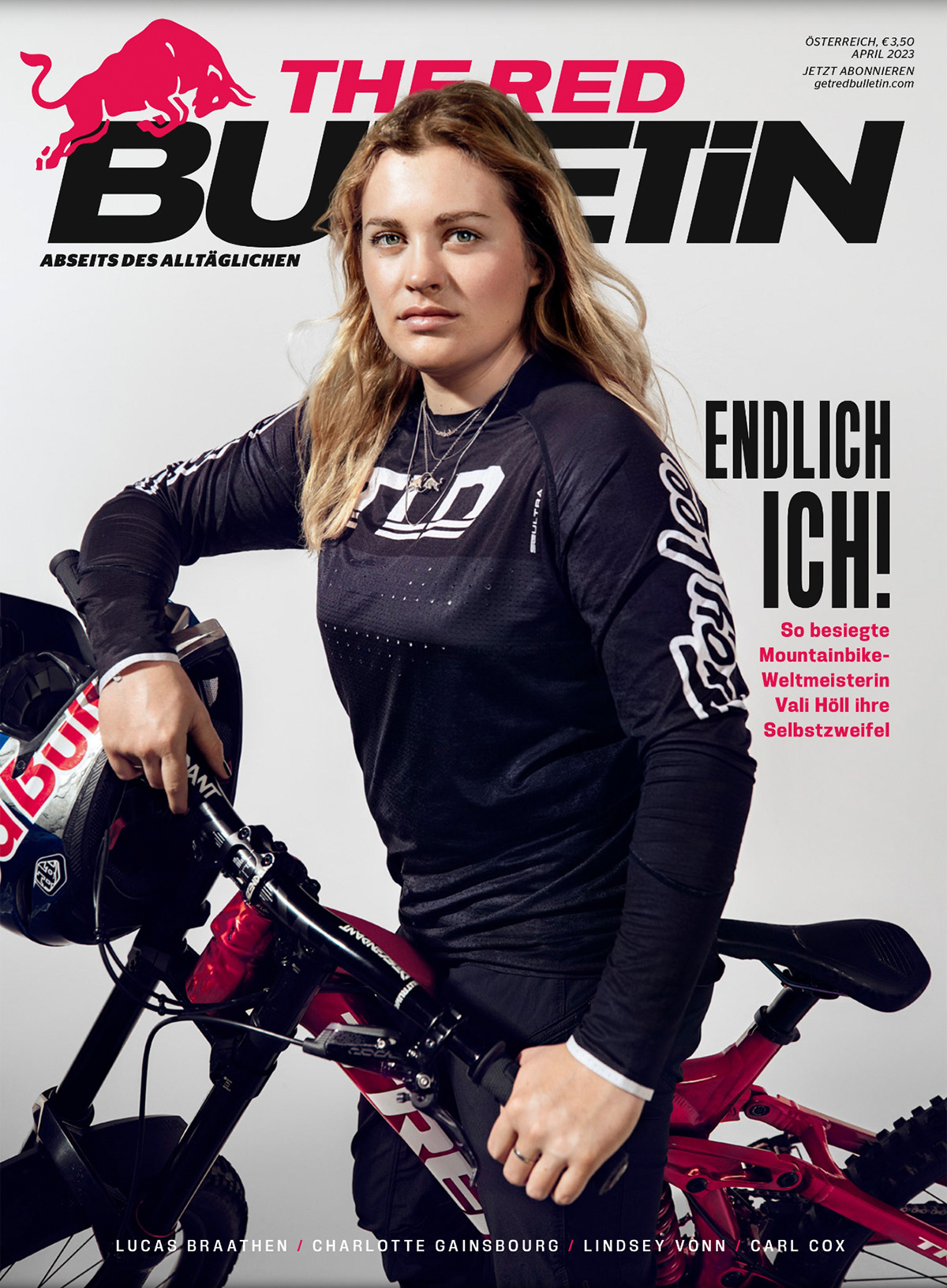 Bike editorial magazine Outdoor Photography  portrait Red Bull sports trail