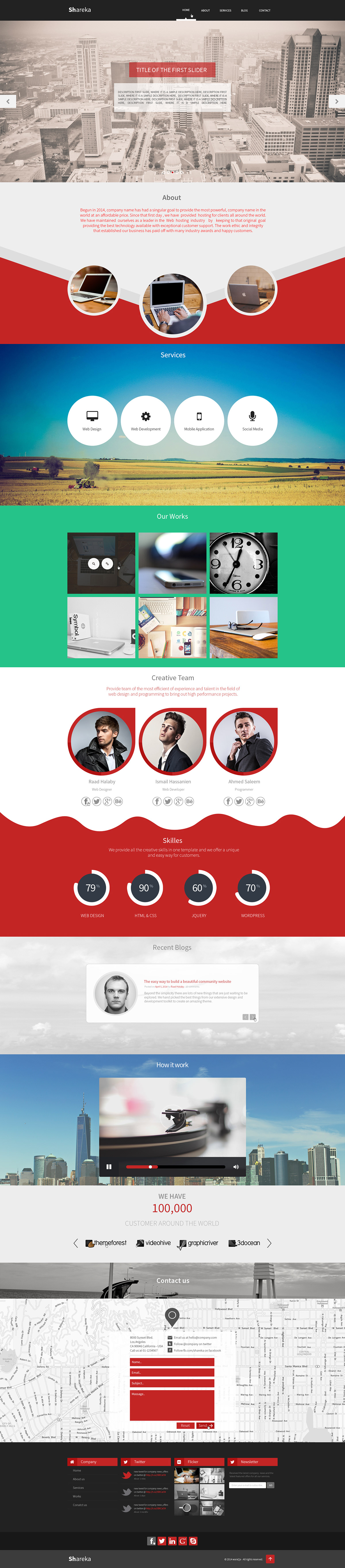 modern design colors company psd Single page commercial organization creative