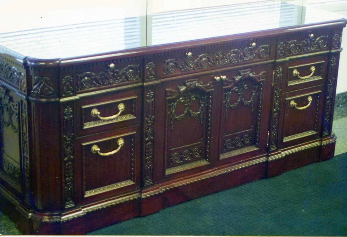 desk technical documents blueprints furniture The Resolute Desk woodworking cabinetry office furniture technical illustration technical art