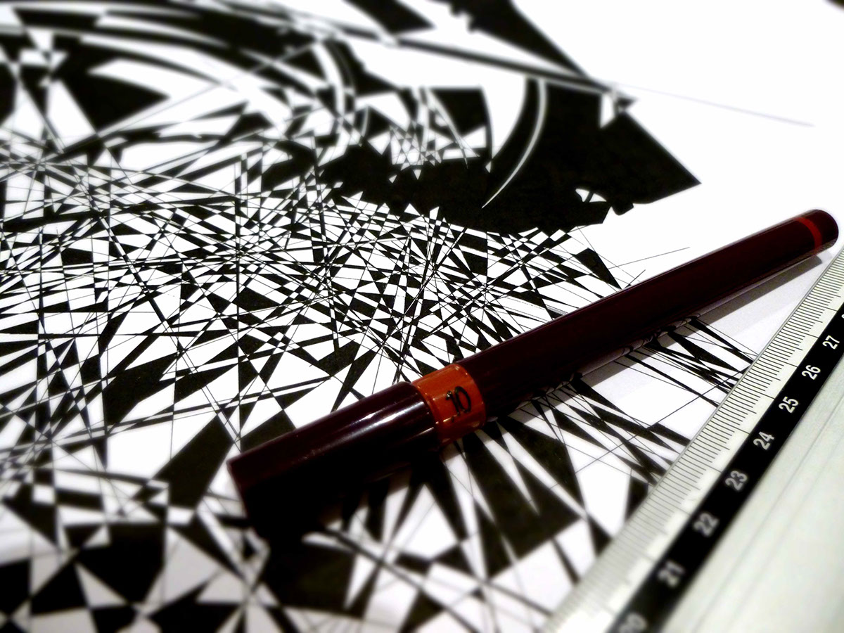 ink abstract futurist