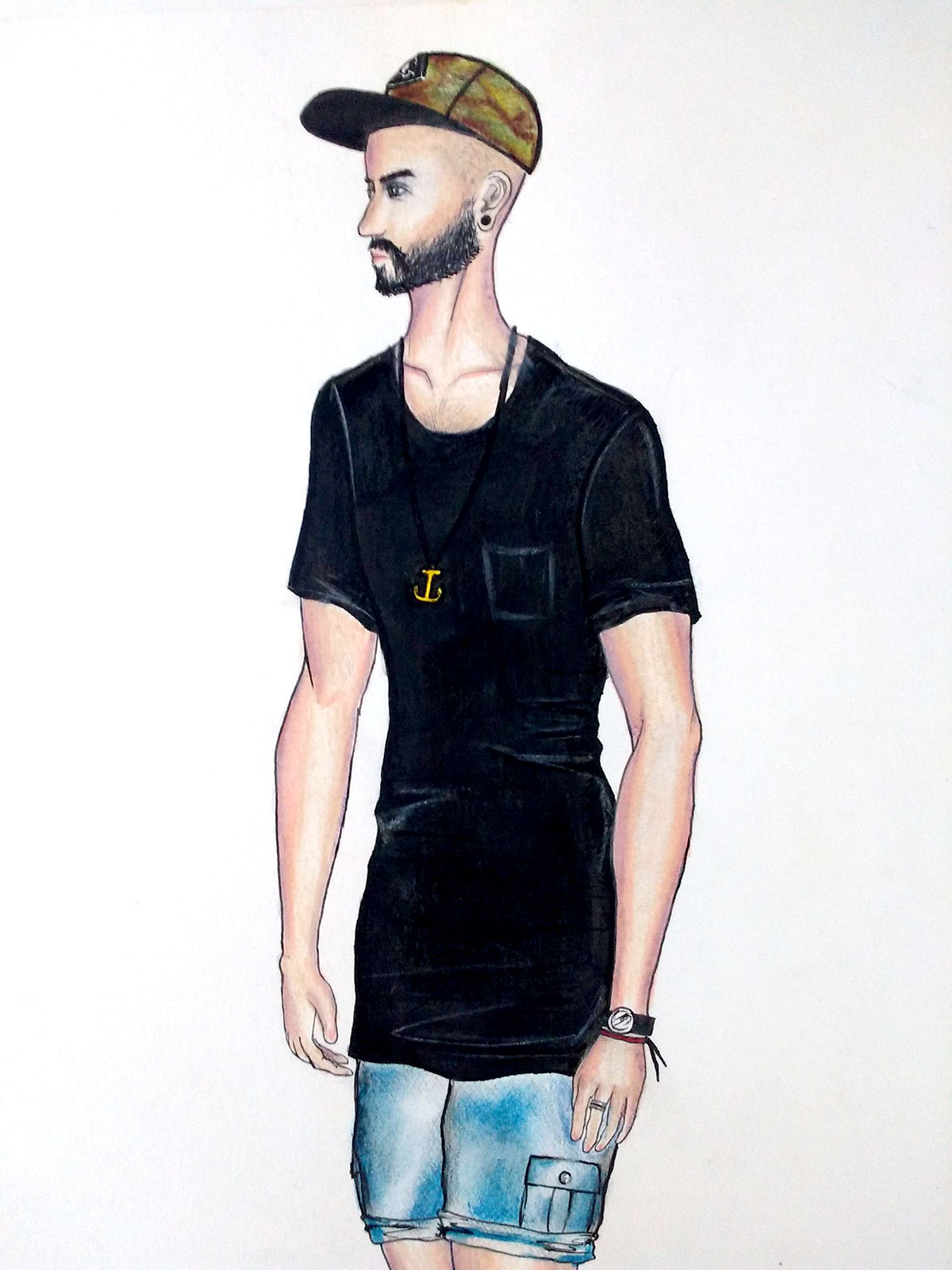 Ilustração design sketch Fashion  moda men masculina art