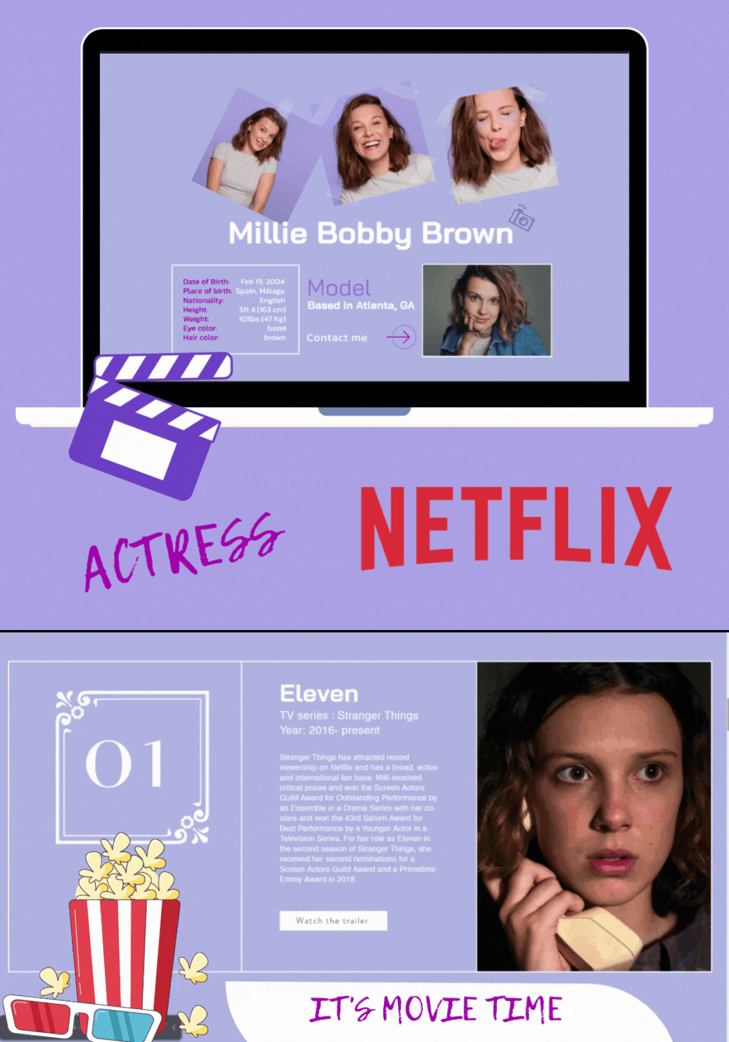 interactive ux website design for actor actress