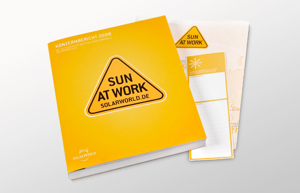 Sun solar SolarWorld annual report reporting infographic